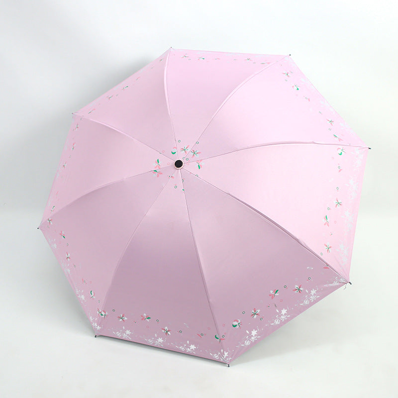 Women's Foldable Umbrella with Floral Patterns Bowlift