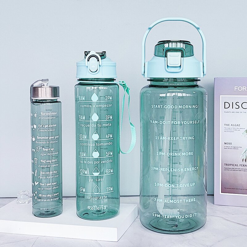 Women's Water Bottle with Motivational Print Bowlift