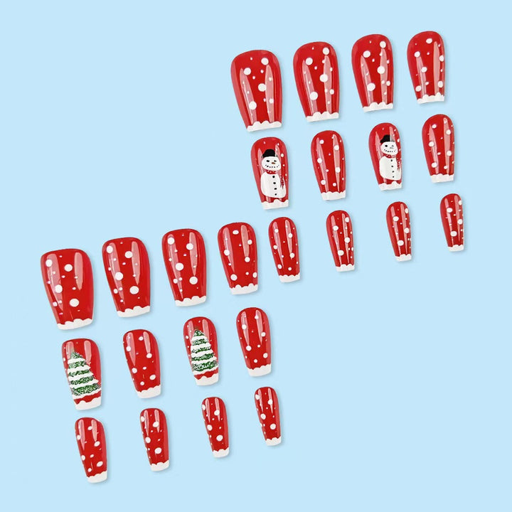 Artificial nail set with festive Christmas designs Bowlift