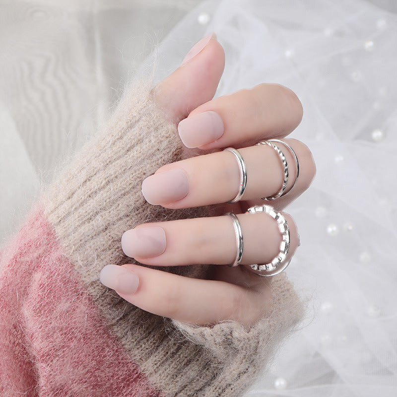 Matte Press-On Nail Set Bowlift