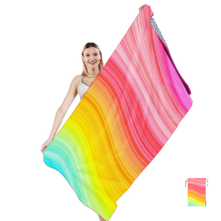 Multifunctional beach towel in creative mandala design Bowlift