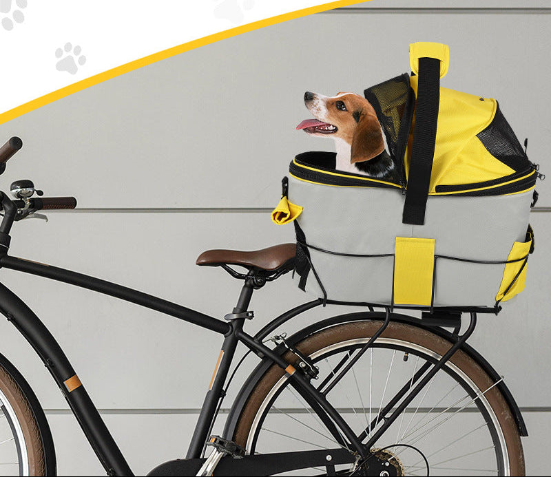 collapsible breathable pet travel carrier with reinforced metal frame and padded handle Bowlift