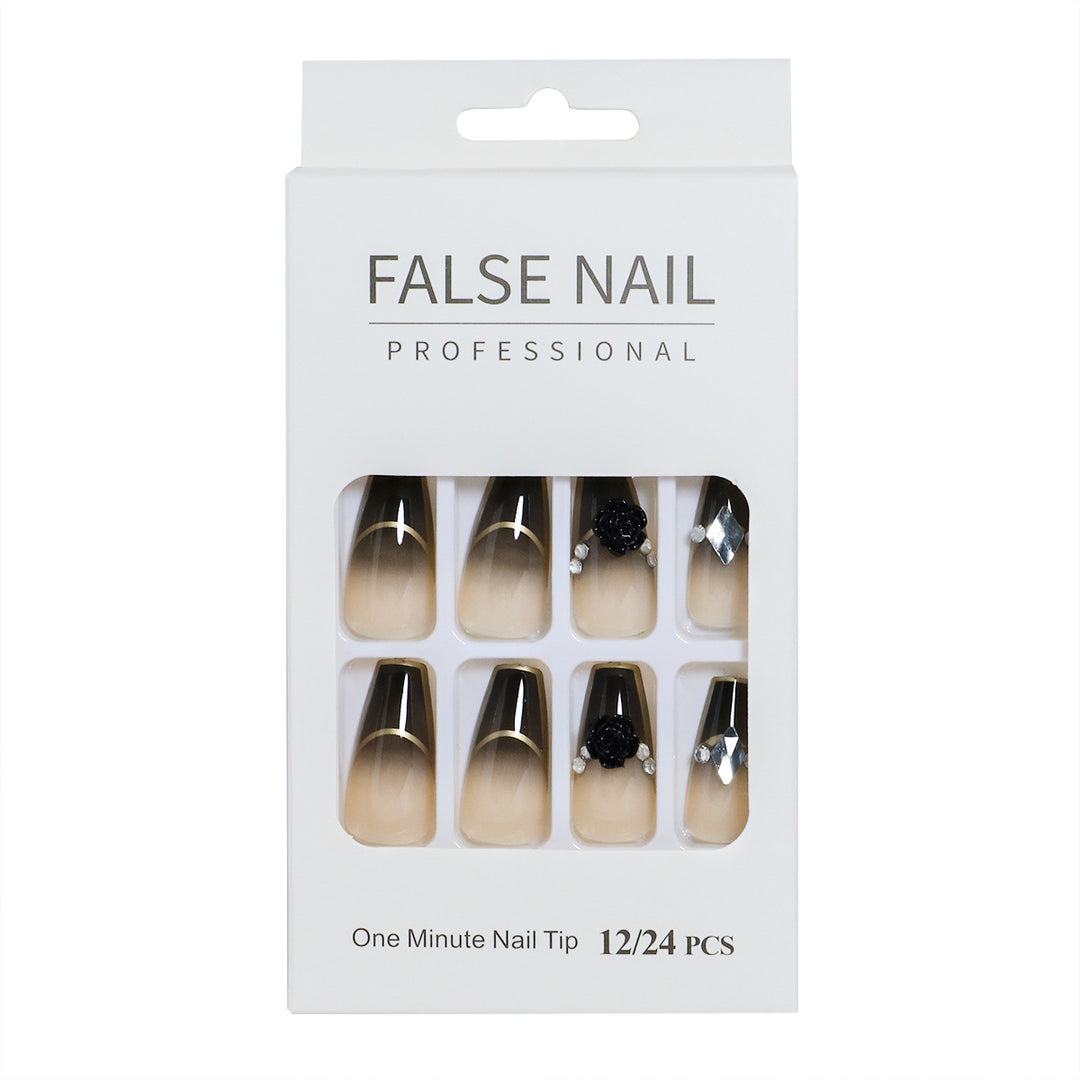 Decorative Press-On Nail Set with 3D Accents Bowlift