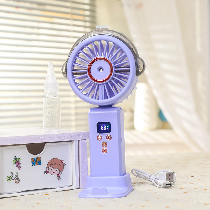 Women portable spray fan with LCD display Bowlift