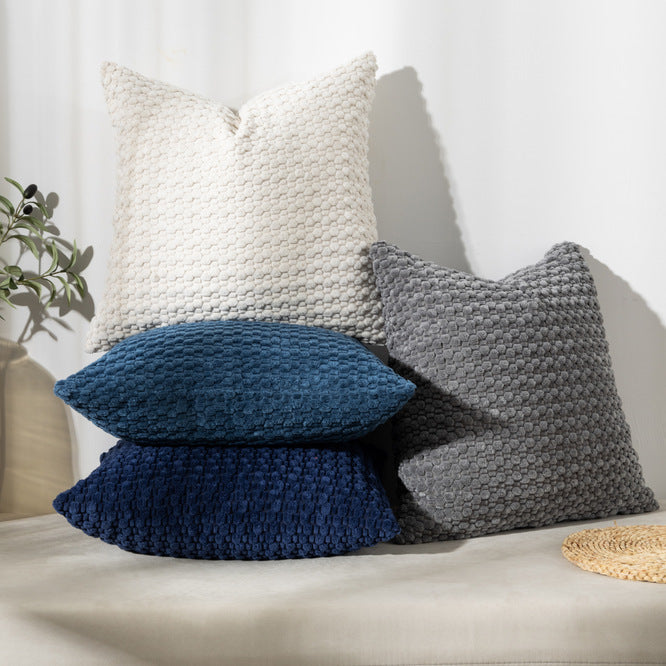 Decorative Plush Chunky Waffle Texture Throw Pillow Cover Bowlift