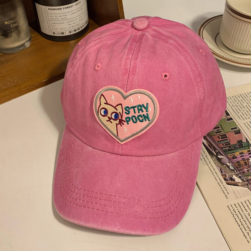 Women's Embroidered Inspirational Cat Baseball Cap Bowlift