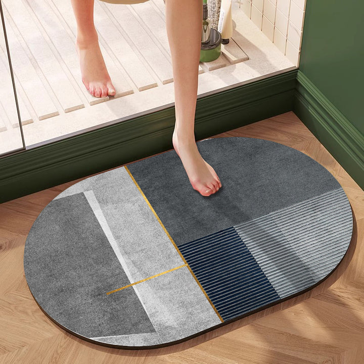 Textured Geometric Bath Mat Bowlift