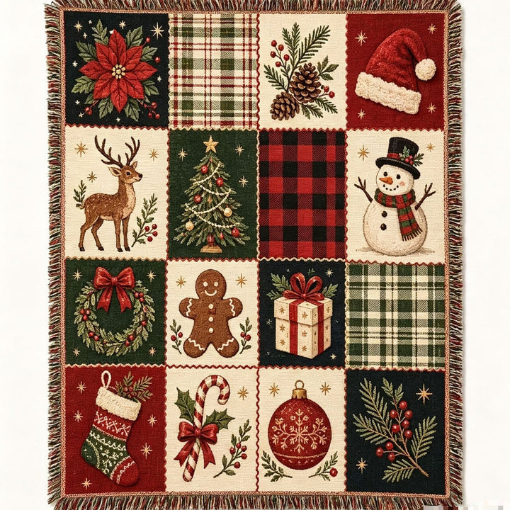 Cozy Holiday-Themed Throw Blanket