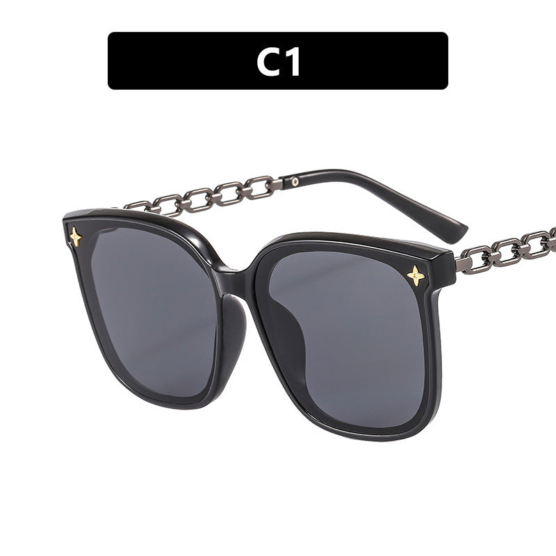 Women's Luxury Sunglasses with Fashionable Chain Frame Bowlift