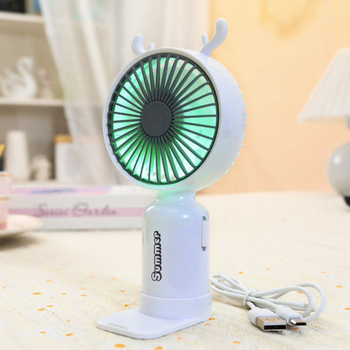 Women's Portable Hand Fan with Cute Ears Bowlift