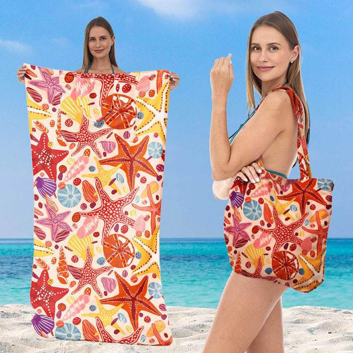 Beach towel with elegant floral patterns Bowlift