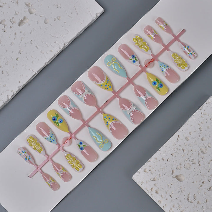 Artistic Decorative Press-On Nail Set Bowlift