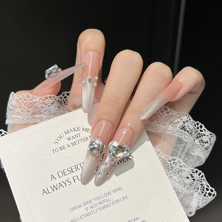 Crystal-Embellished Press-On Nail Extensions Bowlift