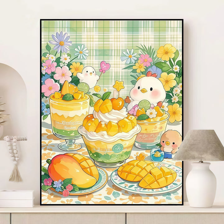 Fruity Dessert-Themed Canvas Art Print Bowlift