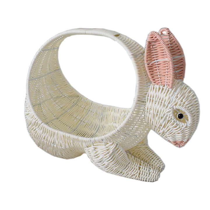 Artistic Rabbit-Shaped Woven Storage Basket Bowlift