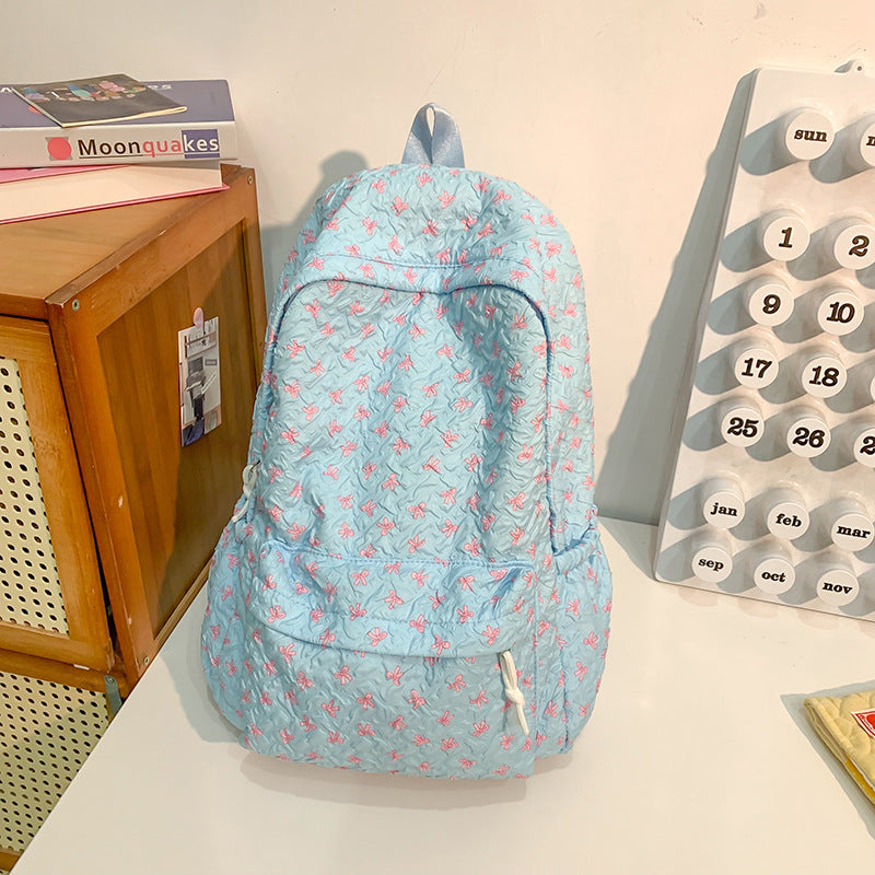 Quilted Floral Design Backpack