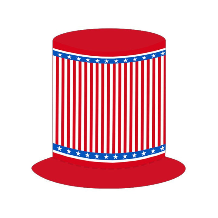 Independence Day oversized novelty top hat with flexible foam core and adjustable elastic chin strap Bowlift