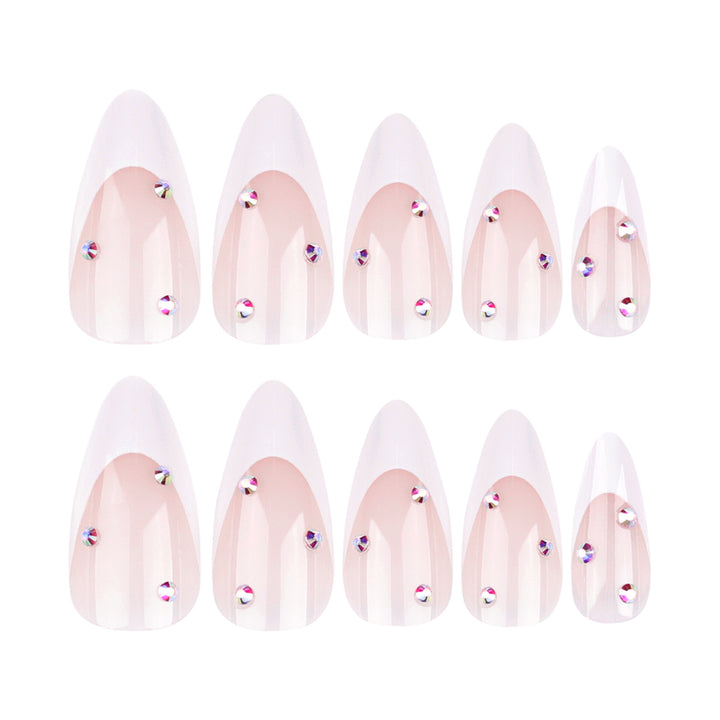 Nail kit with elegant French tips and sparkling accents Bowlift