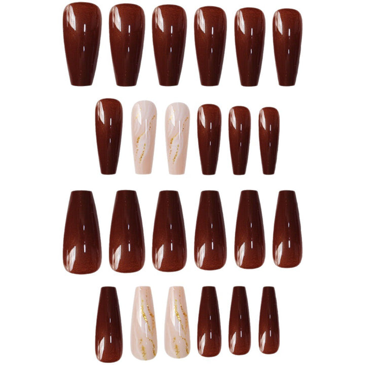 Artistic Marble Effect Press-On Nails Bowlift