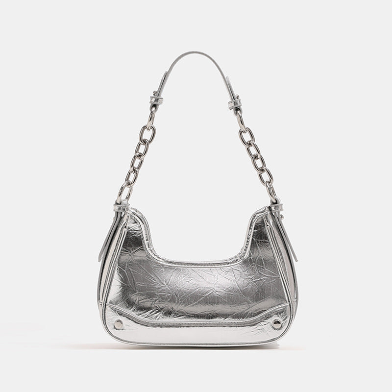 Chic Metallic Shoulder Bag Bowlift