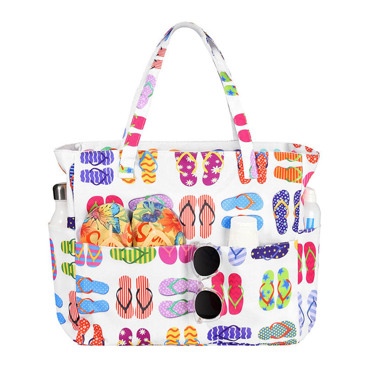 Spacious and Stylish Shopping Bag with Striped Pattern Bowlift