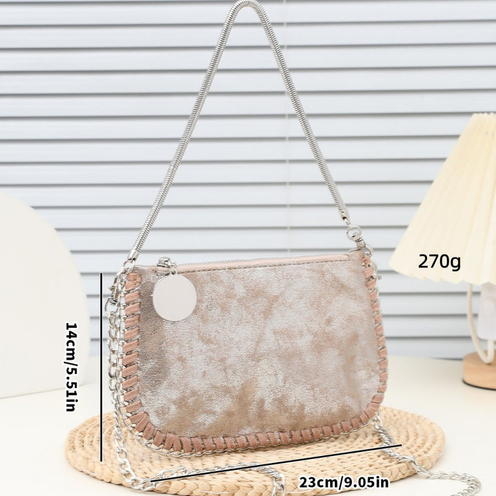 Metallic Textured Crossbody Bag