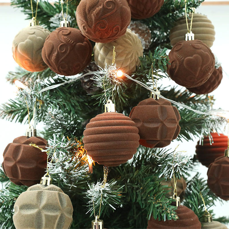 BowLift | Flocking Christmas Ball 6cm12 Boxed Christmas Tree Velvet Ball Holiday Decorations