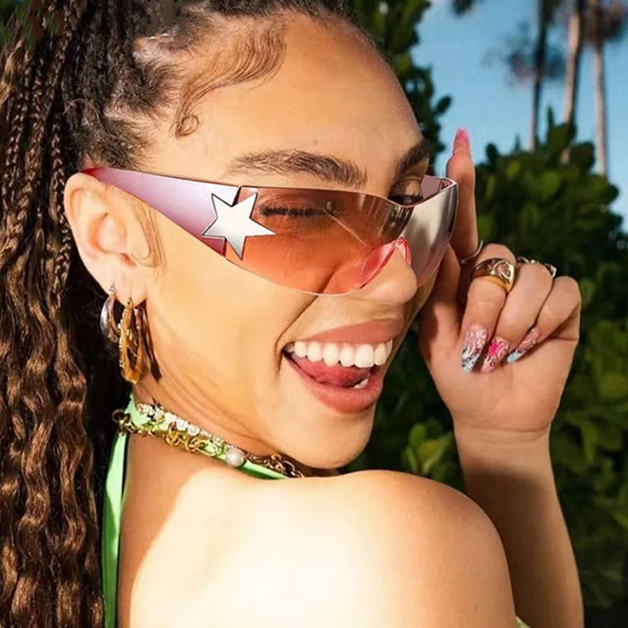 Women's futuristic design sunglasses with unique accents Bowlift