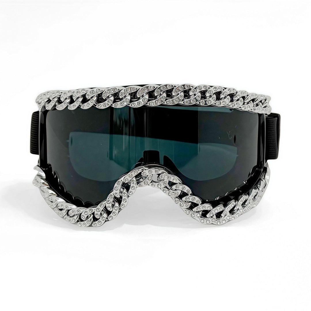 Unisex Ski Goggles with Sparkling Crystal Frame Bowlift