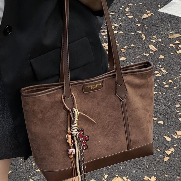 Spacious Suede Tote Bag Bowlift