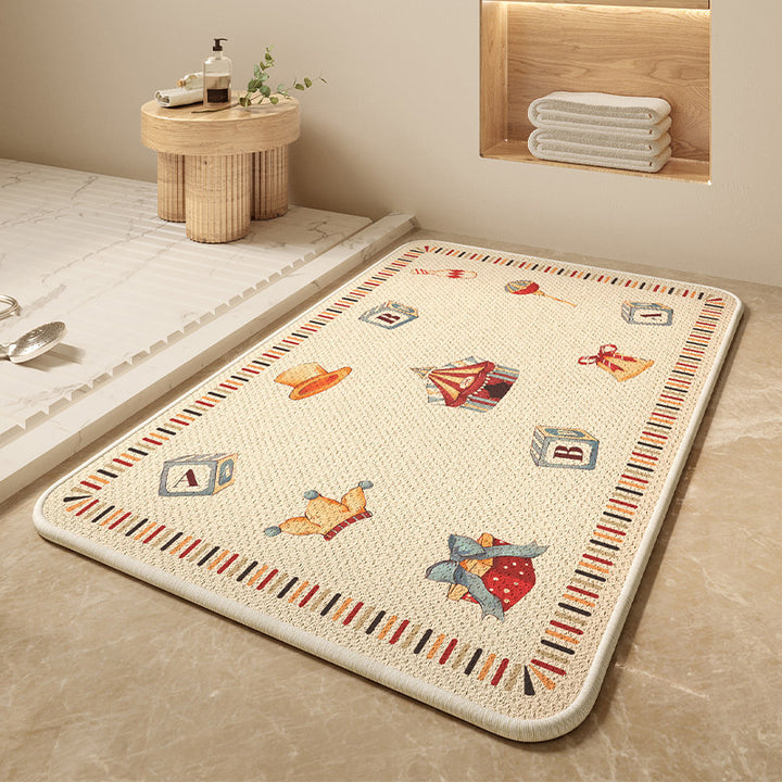 Cartoon Dog-Themed Bath Mat Bowlift