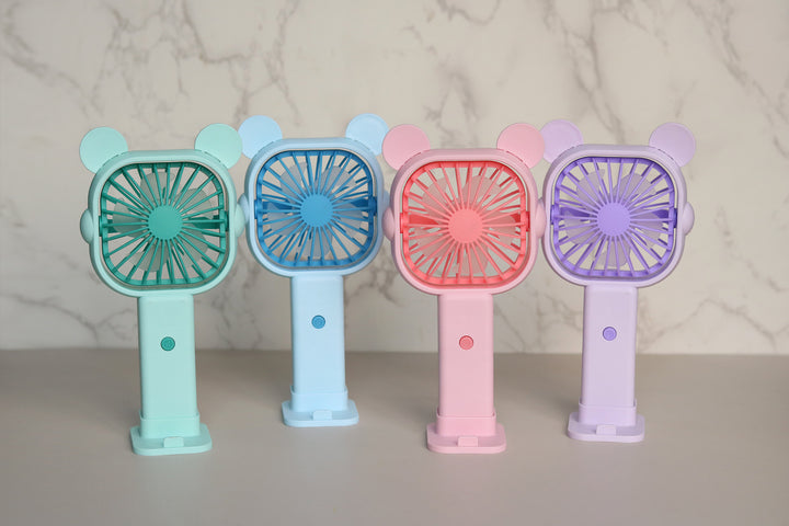 Unisex Portable Mini Fan with Ergonomic Design and Animal Ears Bowlift