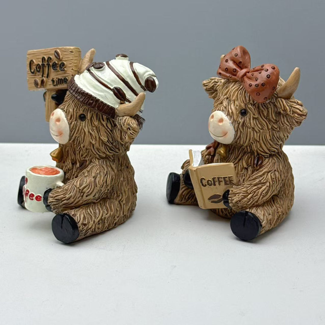 Decorative Highland Cattle Coffee Figure Bowlift