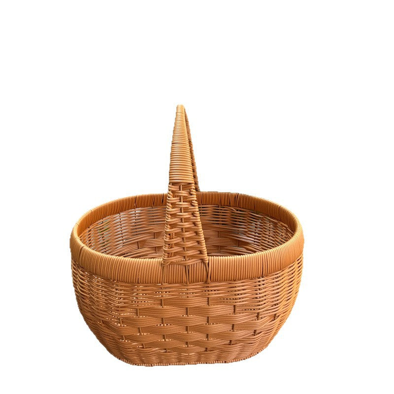 Handcrafted Round Wicker Storage Basket Bowlift