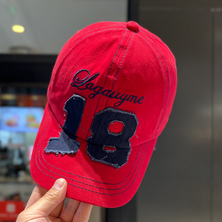 Men's Distressed Embroidered Baseball Cap Bowlift