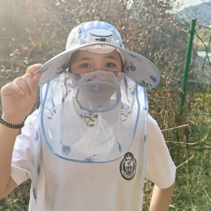 UV protection sun hat with removable insect net and breathable air vent Bowlift