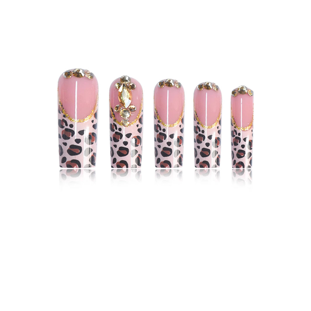 Luxury Leopard Print Press-On Nail Extensions Bowlift