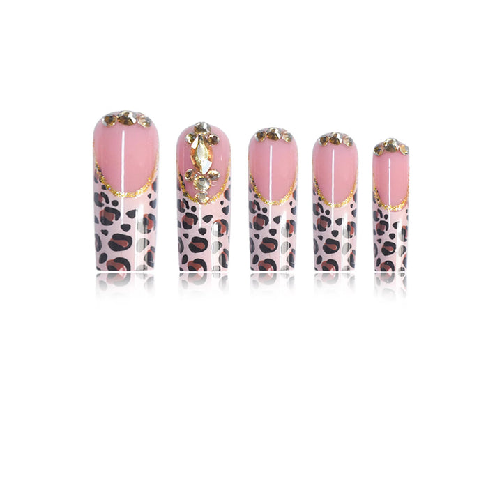 Luxury Leopard Print Press-On Nail Extensions Bowlift