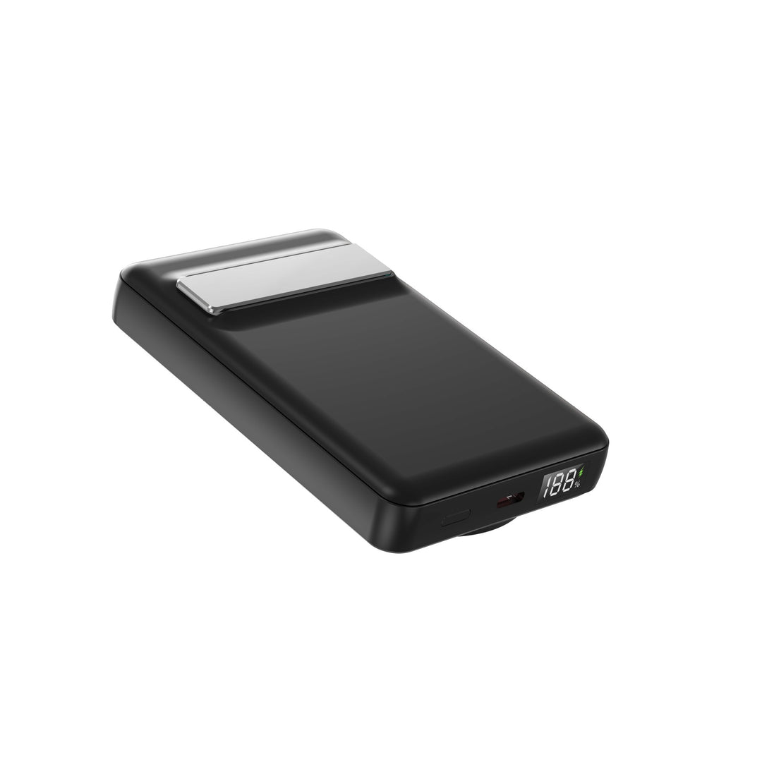 Portable power bank with multifunctional LED display and integrated cable management Bowlift