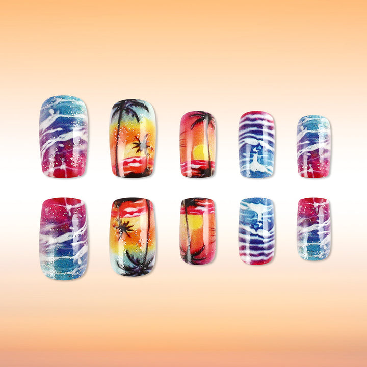 Tropical Sunset Nail Art Set Bowlift