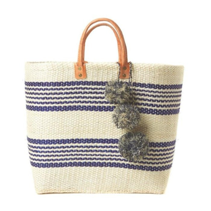 Stylish basket bag with playful pompons Bowlift