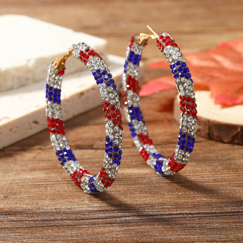 Women's nan Statement Hoops with Pavé Crystals and Lightweight Hollow Body Design Bowlift