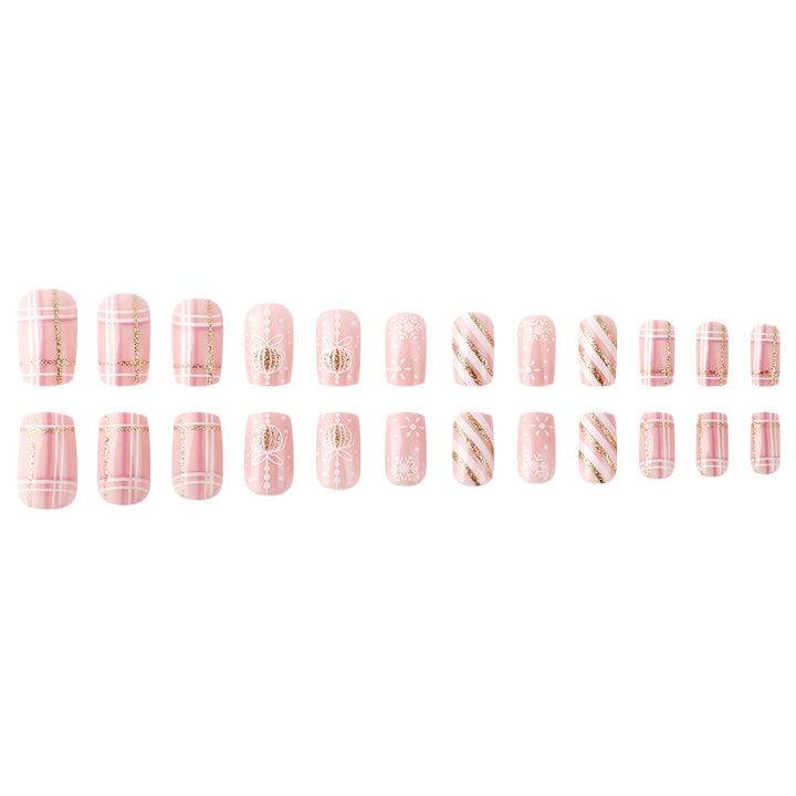 Festive Themed Press-On Nail Art Set Bowlift