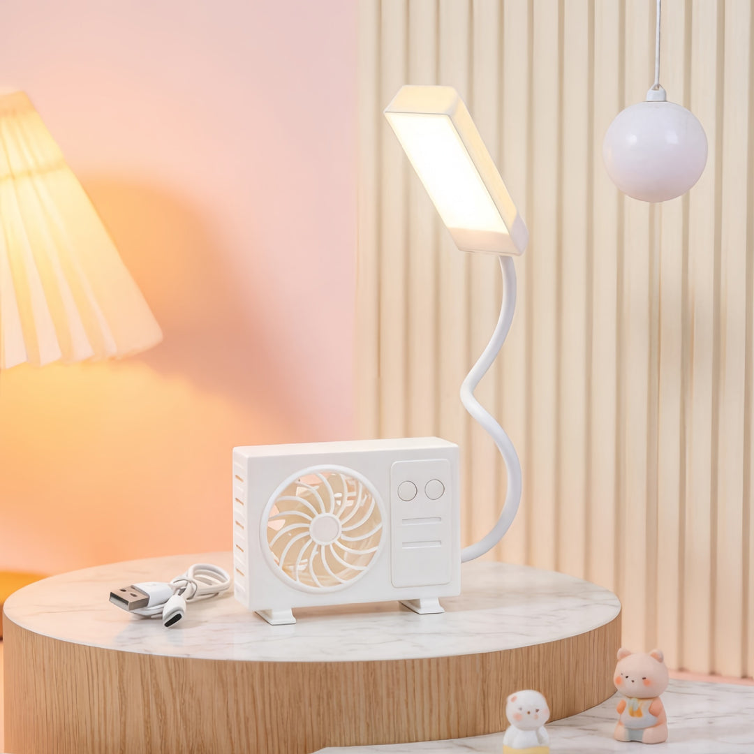 Women's multifunctional table lamp with integrated fan Bowlift