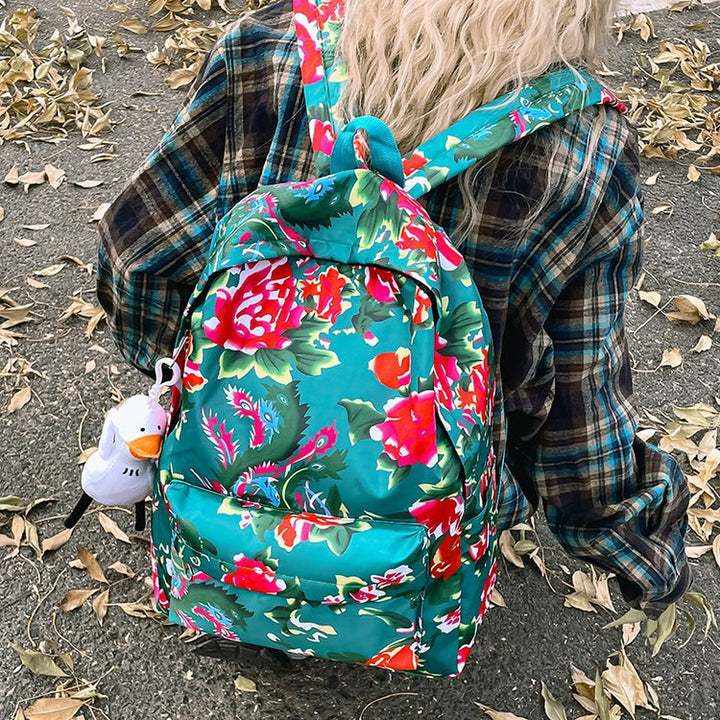 Leisure backpack with colorful floral pattern Bowlift