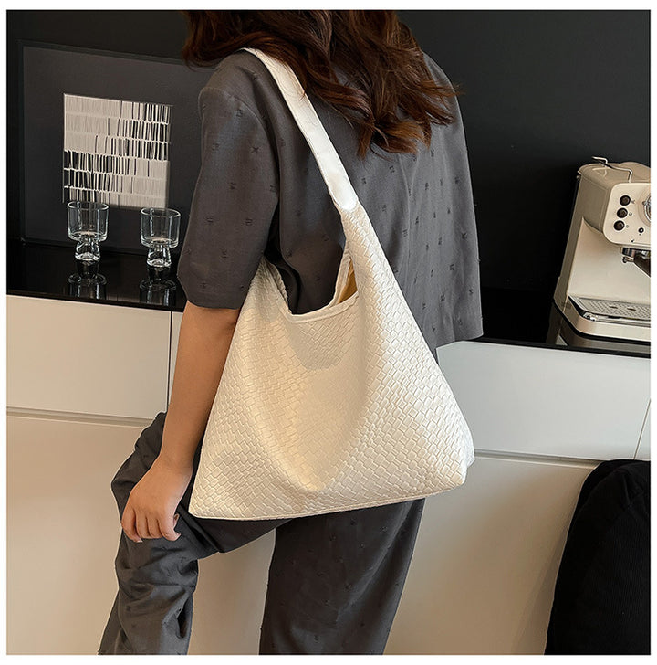 Woven Leather Shoulder Bag Bowlift