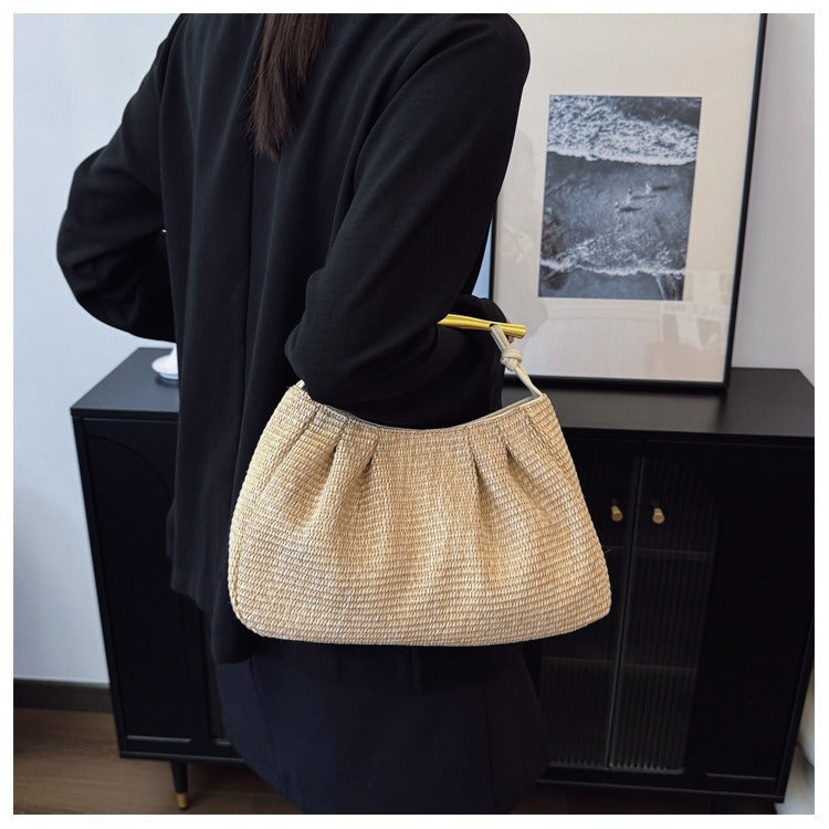Handbag with Elegant Wooden Handle Bowlift