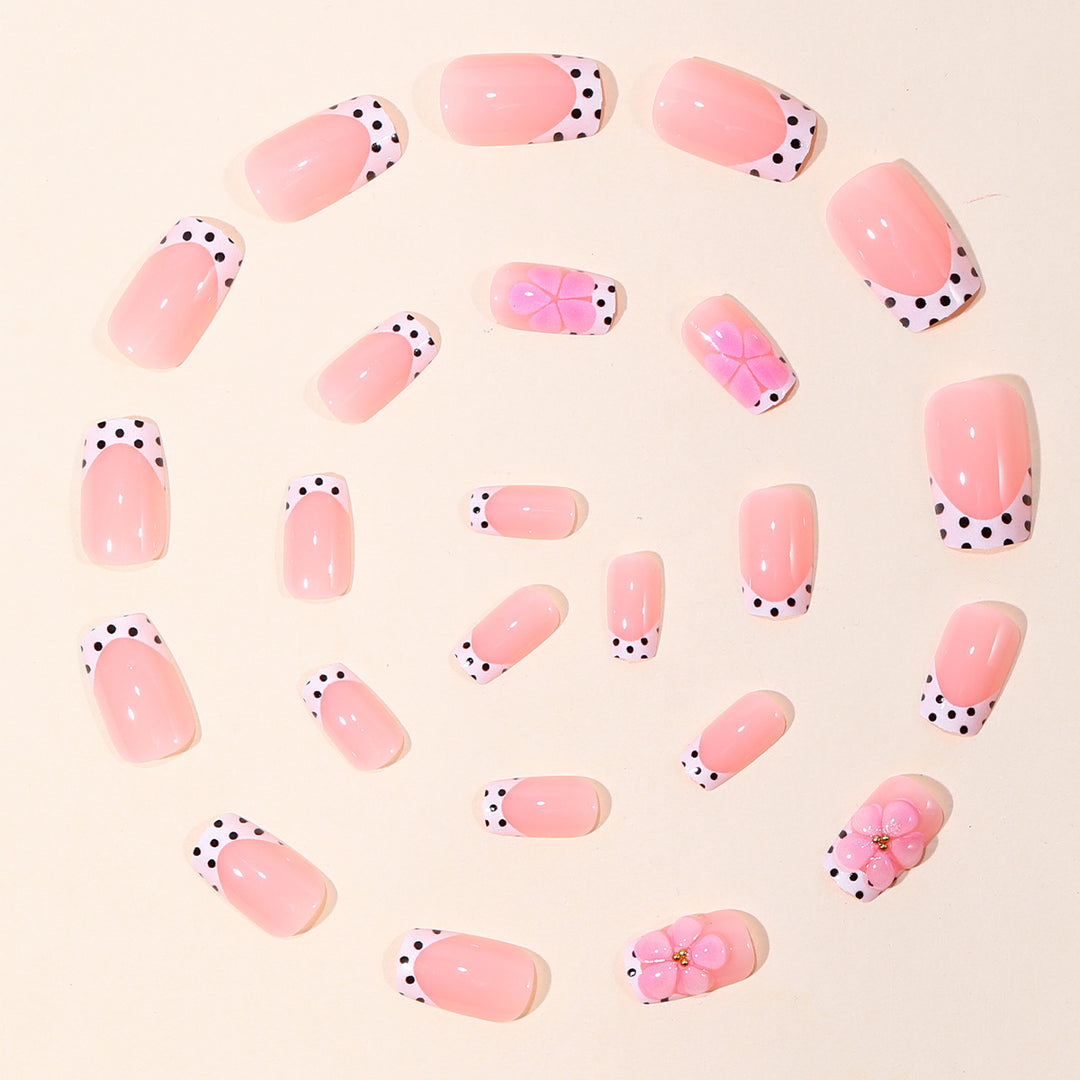 Floral Accent Gel Nail Extensions Bowlift