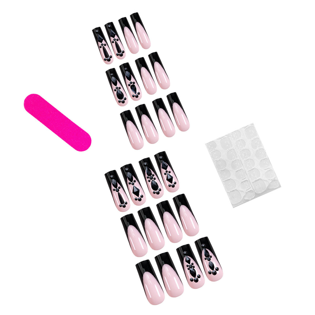 Elegant artificial nails with 3D decorations Bowlift
