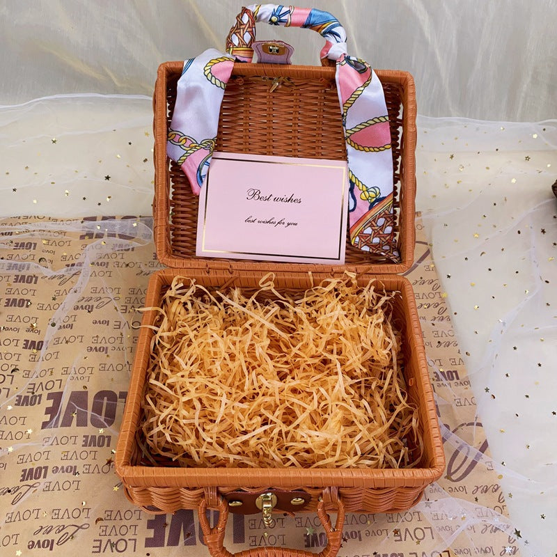 Women's braided handbag with decorative silk ribbon Bowlift